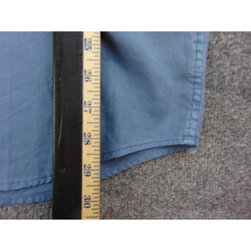 Banana Republic Shirt Mens XL Slim Fit Blue Solid Short Sleeve Button Down - Picture 7 of 10